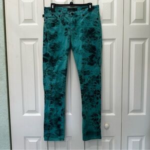 Rock & Republic Teal Tie-Dye Skinny Pants
